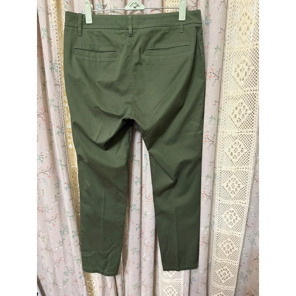 J.Crew Slim Boyfriend Chino Pants Olive Green Size 27 Cotton Stretch